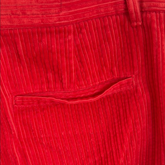 Zara Red Wide Leg corduroy Pants - Picture 7 of 9